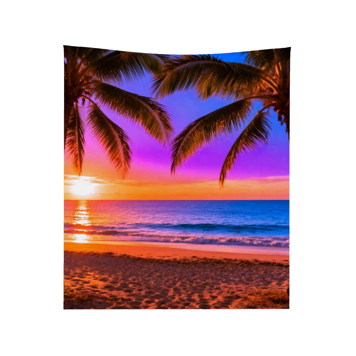 Splendid Summer Beach Sunset Throw Blanket