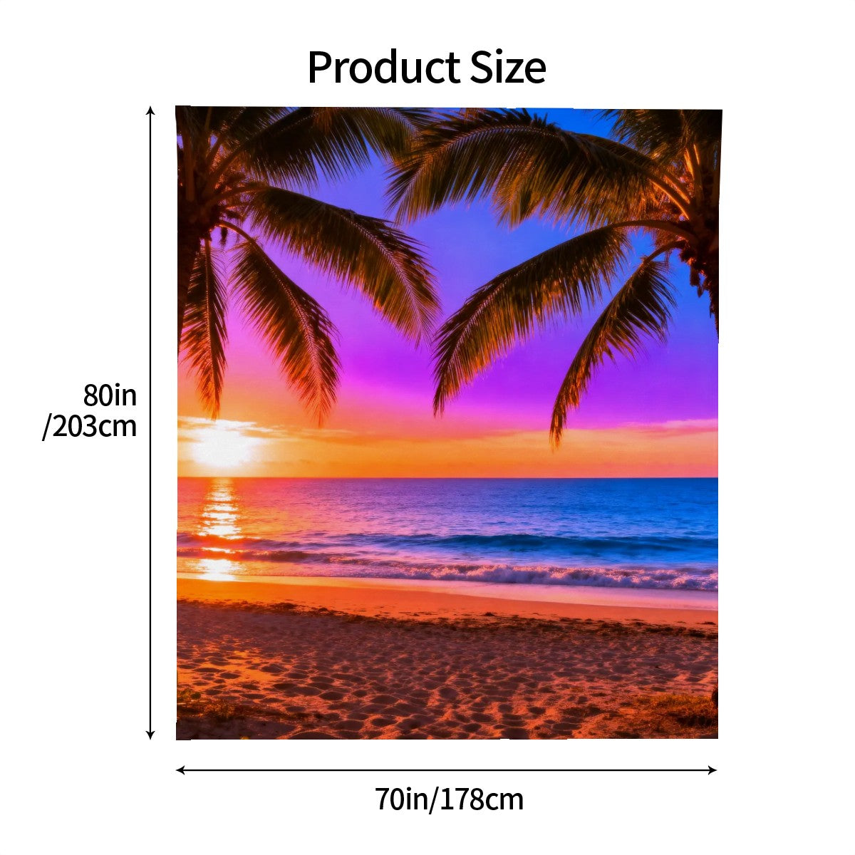 Splendid Summer Beach Sunset Throw Blanket